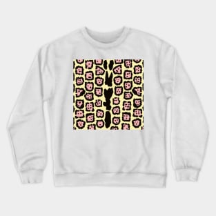 Jaguar Pattern in Blush on Lemon Curd Crewneck Sweatshirt